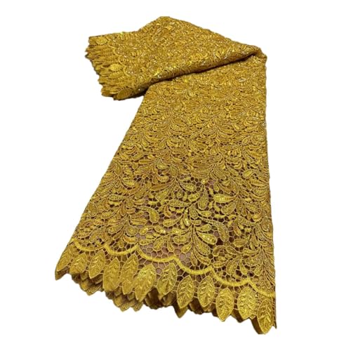 Wasserlösliche Guisolid-Kordel, Spitze, afrikanische Pailletten, Spitzenstoff, Hochzeit, Party, Nähen Wasserlösliche Guisolid-Kordel, Spitze, afrikanische Pailletten, Spitzenstoff, Hochzeit, Party, Nähen von Generisch