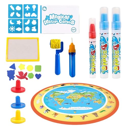 Wassermalmatte, große Malmatte, Spielzeug, lustiges Graffiti-Pad, 80 x 80 cm, wiederverwendbare Leinwand, multifunktionales Lernspielzeug für Kinder, Geburtstag, Klassenzimmer, Wohnzimmer von Generisch