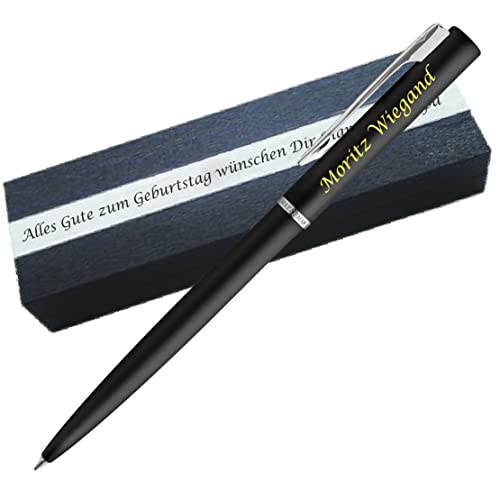 Waterman Allure Black Kugelschreiber | Wunschgravur auf Stift & Box | Messing als Geschenk & Symbole als Gravur möglich PS129Box2 von Generisch