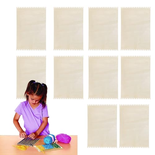 Weberei-Werkzeuge – 10 Stück Garn-Organizer – Ergonomische Häkelnadel aus Holz tragbar für Anfänger Hobby Zuhause Dekoration Kunst Schule Kinder Erwachsene Großeltern von Generisch