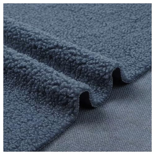 Weicher Sherpa-Fleece-Stoff, gemütlich, lockig, Wolle, Polyester, Plüsch-Kunstfell, Material zum Basteln, zottelige Textur, 50 x 160 cm (Blaugrau), ideal für Näh- und DIY-Projekte von Generisch