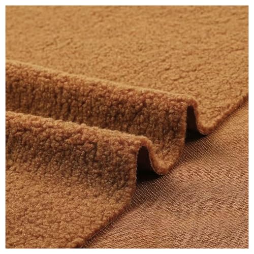 Weicher Sherpa-Fleece-Stoff, lockiges, wolliges Polyester, zotteliges Kunstfell-Material zum Basteln, 50 x 160 cm, Hellbraun, gemütlich, perfekt für Nähprojekte von Generisch