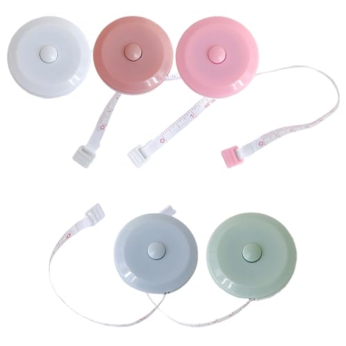 Weiches Maßband, 150 cm, einziehbar, kleines Maßband, für Körpermessung, Länge, Brust, Taille und Kleidung, 5 Stück Weiches Maßband, 150 cm, einziehbar, kleines Maßband, für Körpermessung, Länge, Brust, Taille und Kleidung, 5 Stück von Generisch