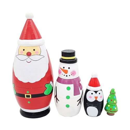 Weihnachten Russische - Nistpuppen Russische, Nistpuppen Aus | Handgemacht Lotusholz, Kunsthandwerk Spielzeug, Weihnachten Souvenir Set Geschenke Weihnachten Russische - Nistpuppen Russische, Nistpuppen Aus | Handgemacht Lotusholz, Kunsthandwerk Spielzeug, Weihnachten Souvenir Set Geschenke von Generisch