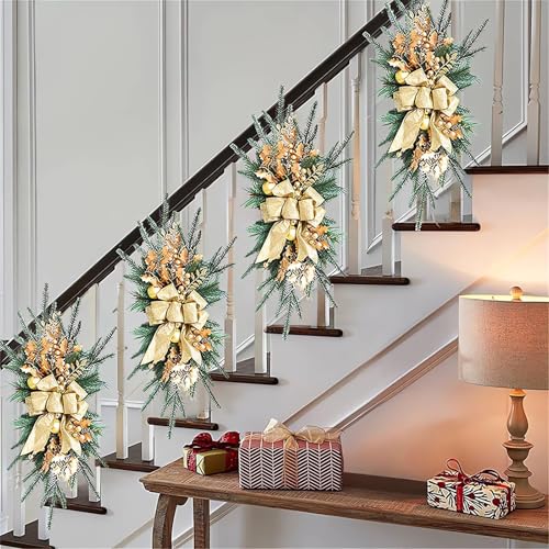 Weihnachten Schleifen Grosse Weihnachtsbaum Hängende Dekoration Glitzer Pailletten Schleife Weihnachtsdeko Weihnachtsbaum-Deko Kranz Weinachtsbaumsmuck Party Dekorationen Weihnachten-Band von Generisch