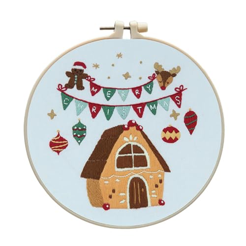 Weihnachten Stickerei Kit,Weihnachten Stickerei Kits | Halbstich Kit für Anfänger Weihnachtsnähte - Exquisite Weihnachtshandwerk Weben für Liebhaber und Freunde von Generisch