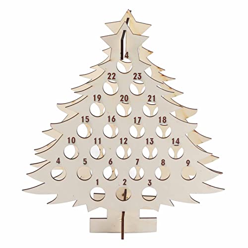 Weihnachten Weinflaschenhalter Adventskalender Holz Weihnachtsbaum Form Countdown mit 24 Mini Alkoholhaltern Küche Dekor Akzent (1) von Generisch