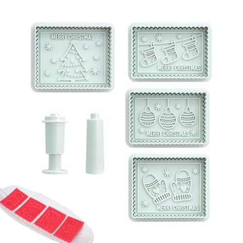 Weihnachtliche Keksformen zum Backen, Fondantformen – Keksausstecher, Weihnachts-Teigstempel, Keksform für Süßwaren, Backen, Gebäck von Generisch