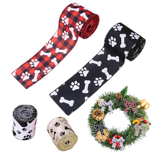 Weihnachts-Bastelband-Set, Weihnachtsband, Weihnachtsband für Kränze, dekoratives Urlaubs-Bastelband, saisonales Geschenk, Schleifenband, Weihnachtsdekorband von Generisch