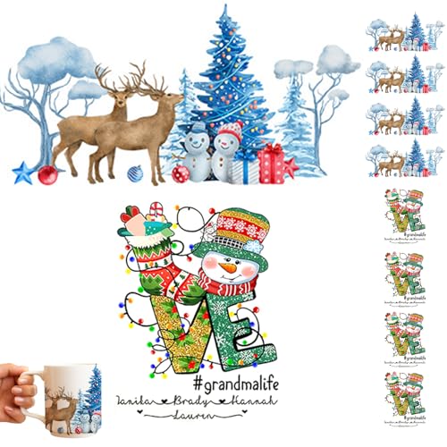 Weihnachts Cartoon UVDTF Transfers Aufkleber, Wraps für Tassen, UV DTF Cup Wrap 10pcs Weihnachten Thema UV Transferaufkleber für Becher Glas Weihnachten Rub auf Transfers Dekorative Aufkleber Weihnachts Cartoon UVDTF Transfers Aufkleber, Wraps für Tassen, UV DTF Cup Wrap 10pcs Weihnachten Thema UV Transferaufkleber für Becher Glas Weihnachten Rub auf Transfers Dekorative Aufkleber von Generisch