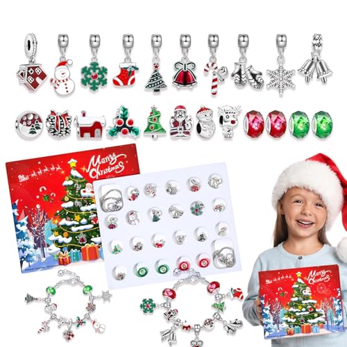 Weihnachts-Countdown-Armband, Adventskalender 2024 Schmuck - Advents-Weihnachtsarmband für 24-Tage-Countdown | Einsteigerfreundliches Schmuckherstellungsset für Klassenkameraden und Freundinnen Weihnachts-Countdown-Armband, Adventskalender 2024 Schmuck - Advents-Weihnachtsarmband für 24-Tage-Countdown | Einsteigerfreundliches Schmuckherstellungsset für Klassenkameraden und Freundinnen von Generisch