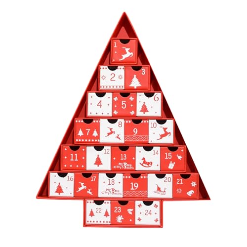 Weihnachts-Countdown-Box, 24-Tage-Countdown-Kalenderbox zum Befüllen, saisonales Ornament, multifunktional, für Nougat, Fondant, Schokolade, Süßigkeiten, Schmuck Weihnachts-Countdown-Box, 24-Tage-Countdown-Kalenderbox zum Befüllen, saisonales Ornament, multifunktional, für Nougat, Fondant, Schokolade, Süßigkeiten, Schmuck von Generisch