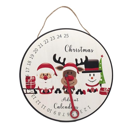 Weihnachts-Countdown-Kalender, Holz-Adventskalender, Countdown-Kalender, Wandschild, rustikales Ornament, Baumhalterung, Dekoschild für Schlafzimmer, Schlafsaal Weihnachts-Countdown-Kalender, Holz-Adventskalender, Countdown-Kalender, Wandschild, rustikales Ornament, Baumhalterung, Dekoschild für Schlafzimmer, Schlafsaal von Generisch