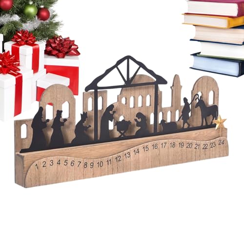 Weihnachts Countdown Kalender,Holzer Weihnachtskrippen Adventskalender 2025 | Deko Tischdekoration Für Büro Schule Schlafzimmer Party Schrank Geburtstag Tisch Weihnachts Countdown Kalender,Holzer Weihnachtskrippen Adventskalender 2025 | Deko Tischdekoration Für Büro Schule Schlafzimmer Party Schrank Geburtstag Tisch von Generisch