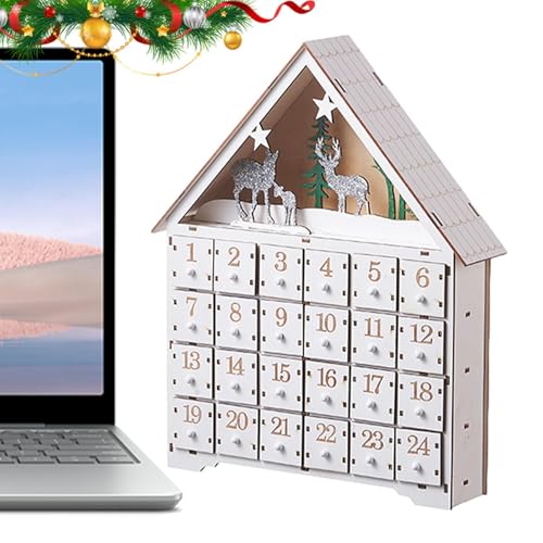 Weihnachts-Countdown-Kalenderhaus aus - Countdown zur Weihnachtsdekoration mit 24 Schubladen und LED-Lichtern | Countdown-Adventskalender für Kinder und Erwachsene Weihnachts-Countdown-Kalenderhaus aus - Countdown zur Weihnachtsdekoration mit 24 Schubladen und LED-Lichtern | Countdown-Adventskalender für Kinder und Erwachsene von Generisch