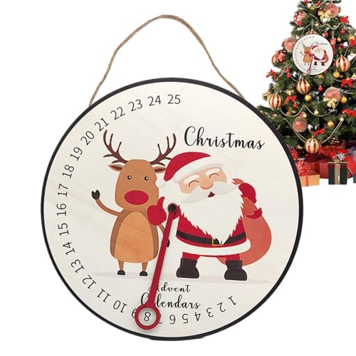 Weihnachts-Countdown-Uhr-Kalender – Holz-Adventskalender, Countdown-Kalender, Wandschild, Countdown-Uhr, saisonale Dekoration, Baumhalterungsschild für Schlafsaal, Wohnzimmer Weihnachts-Countdown-Uhr-Kalender – Holz-Adventskalender, Countdown-Kalender, Wandschild, Countdown-Uhr, saisonale Dekoration, Baumhalterungsschild für Schlafsaal, Wohnzimmer von Generisch