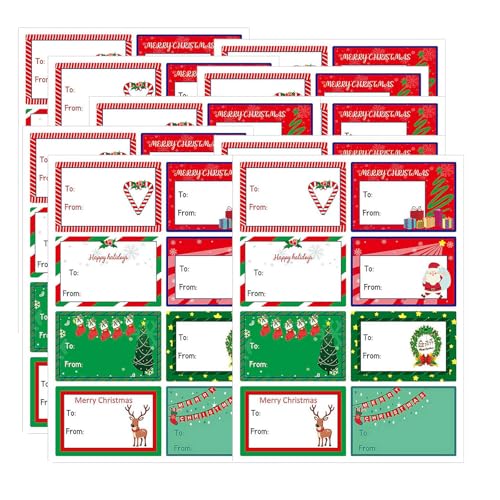 Weihnachts-Etiketten, selbstklebend, Namensschilder, Dekoration, Aufkleber für Weihnachten, 5,9 x 4 cm, 480 Stück Weihnachts-Etiketten, selbstklebend, Namensschilder, Dekoration, Aufkleber für Weihnachten, 5,9 x 4 cm, 480 Stück von Generisch