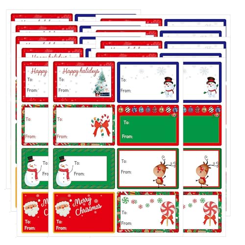 Weihnachts-Etiketten, selbstklebend, Namensschilder, Dekoration, Aufkleber für Weihnachten, 5,9 x 4 cm, 480 Stück Weihnachts-Etiketten, selbstklebend, Namensschilder, Dekoration, Aufkleber für Weihnachten, 5,9 x 4 cm, 480 Stück von Generisch