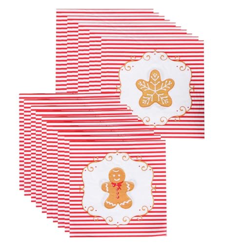 Weihnachts-Gästeservietten,Weihnachts-Servietten - Bedruckte Lebkuchenmann-Servietten | Kreative Weihnachtspapierservietten, dekorative Winterserviette für die Wohnküche Weihnachts-Gästeservietten,Weihnachts-Servietten - Bedruckte Lebkuchenmann-Servietten | Kreative Weihnachtspapierservietten, dekorative Winterserviette für die Wohnküche von Generisch