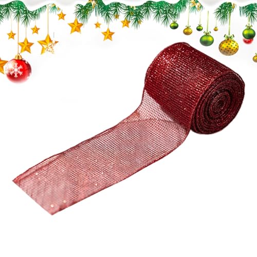 Weihnachts-Netzband für Kränze – rote Weihnachtsdekoration mit Draht, Schleifenband, Rolle, Satin, Urlaubsdekoration für Lichterketten, Basteln, Kränze, Girlande, Treppenhäuser, Stylisten, Zuhause Weihnachts-Netzband für Kränze – rote Weihnachtsdekoration mit Draht, Schleifenband, Rolle, Satin, Urlaubsdekoration für Lichterketten, Basteln, Kränze, Girlande, Treppenhäuser, Stylisten, Zuhause von Generisch