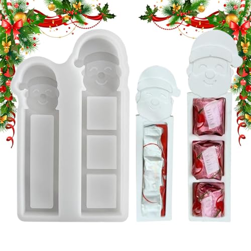 Weihnachts -Silikonform Santa Design | Weihnachtsbonbonformen, süße Schachtelform für Seife Eiskeksfüllung Dekorieren Süßigkeiten Urlaubshandwerk machen von Generisch