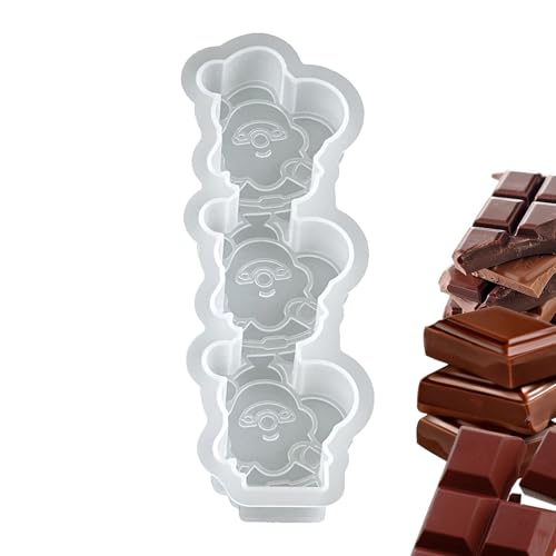 Weihnachts-Silikonformen, 3 Mulden, Weihnachtsmann, Baum, Elch, Harz, Weihnachtsdekorationen, Bastelbedarf für Epoxid-Ton, Gips, Seife, Schokolade, , Süßigkeiten, Kerzen, Backkunstprojekte, Party von Generisch