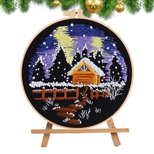 Weihnachts-Stickset, einfache Weihnachts-Stickerei, Handarbeit, saisonale Dekoration für Schreibtisch, Küche, Wohnzimmer, Schlafzimmer, Schlafsaal, Wohnung, Büros, Türen Weihnachts-Stickset, einfache Weihnachts-Stickerei, Handarbeit, saisonale Dekoration für Schreibtisch, Küche, Wohnzimmer, Schlafzimmer, Schlafsaal, Wohnung, Büros, Türen von Generisch