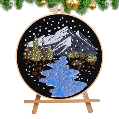 Weihnachts-Stickset für Erwachsene, einfache Schneeszene, Winter-Stickset, saisonale Dekoration für Schreibtisch, Küche, Wohnzimmer, Schlafzimmer, Schlafsaal, Wohnung, Büros, Türen Weihnachts-Stickset für Erwachsene, einfache Schneeszene, Winter-Stickset, saisonale Dekoration für Schreibtisch, Küche, Wohnzimmer, Schlafzimmer, Schlafsaal, Wohnung, Büros, Türen von Generisch
