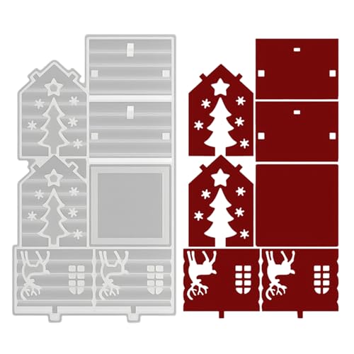 Weihnachts Teelichtformen - Haus Resin Gießformen Silikon,Wiederverwendbare Nachtlicht Maker für Gips Ton Küche Schlafzimmer Arbeitszimmer Büro Fenster Wohnzimmer Hochzeitsfeier,Schlafzimmer Arbeitszi Weihnachts Teelichtformen - Haus Resin Gießformen Silikon,Wiederverwendbare Nachtlicht Maker für Gips Ton Küche Schlafzimmer Arbeitszimmer Büro Fenster Wohnzimmer Hochzeitsfeier,Schlafzimmer Arbeitszi von Generisch