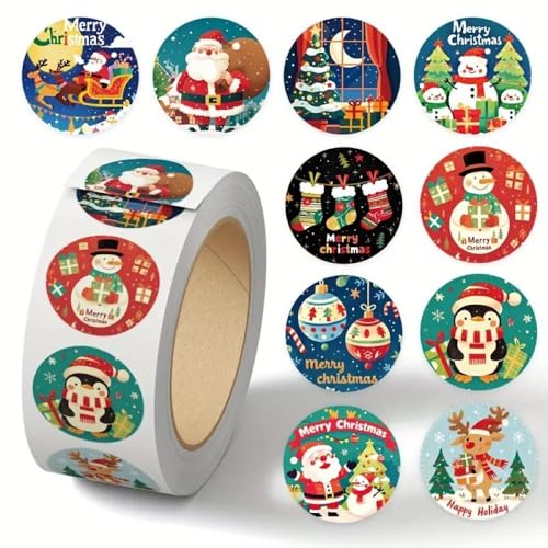 Weihnachtsaufkleber, Sticker, Etiketten, 500 Stück, Verschiedene Motive, Geschenksiegel, Weihnachten (Sticker) von Generisch