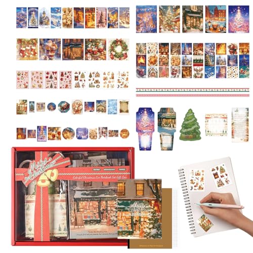 Weihnachtsaufkleber Mit Notizblock,Weihnachtliche Aufkleber Für Bastelarbeiten Mit Haftnotizen - Festliche Sticker Set Für Handy Karten Bastelalbum von Generisch