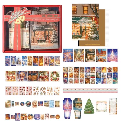 Weihnachtsaufkleber Mit Notizblock,Weihnachtskarten Aufkleber Mit Haftnotizen | Weihnachts-Aufkleber-Set für Erwachsene und Kinder zur Dekoration für Zuhause Telefon und Tasse von Generisch