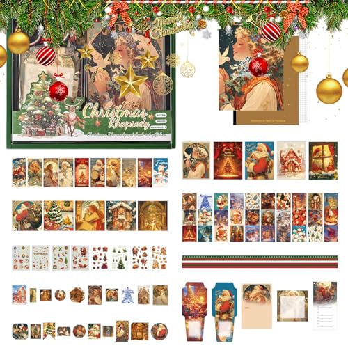 Weihnachtsaufkleber für Kreativität mit Notizbuch | thematische Weihnachtsaufkleber mit Haftnotizblock | Festliches Dekorationsset für Tagebuch, Haus, Postkarte, Handy Weihnachtsaufkleber für Kreativität mit Notizbuch | thematische Weihnachtsaufkleber mit Haftnotizblock | Festliches Dekorationsset für Tagebuch, Haus, Postkarte, Handy von Generisch