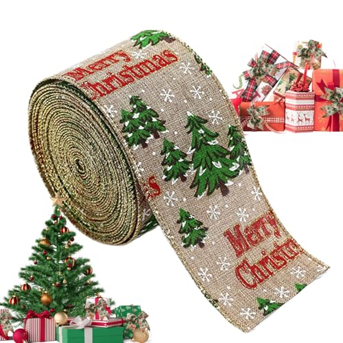 Weihnachtsband, Weihnachtskranz, Krawatte – Bauernhaus- , Leinenimitat, Schneeflocken-Plaid, , Fahrzeug, verdrahtet, für handgefertigten Schleifenstrauß Weihnachtsband, Weihnachtskranz, Krawatte – Bauernhaus- , Leinenimitat, Schneeflocken-Plaid, , Fahrzeug, verdrahtet, für handgefertigten Schleifenstrauß von Generisch