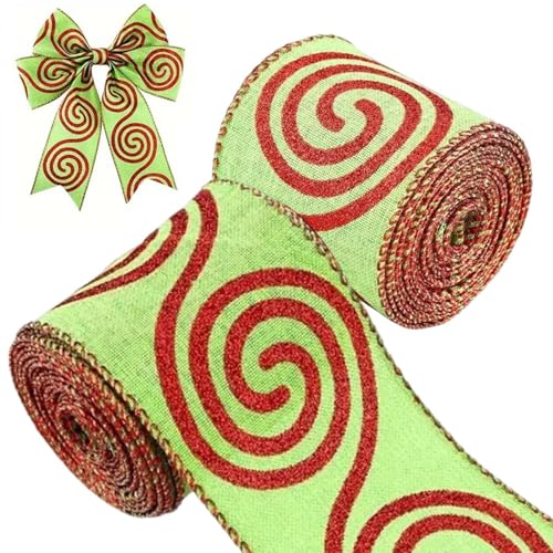 Weihnachtsband zum Basteln, verdrahtet, 2 x Glitzerband, Kränze, Band zum Verpacken von Schleifen, rustikaler Bastelbedarf, Hochzeiten, Urlaubsdekorationen Weihnachtsband zum Basteln, verdrahtet, 2 x Glitzerband, Kränze, Band zum Verpacken von Schleifen, rustikaler Bastelbedarf, Hochzeiten, Urlaubsdekorationen von Generisch