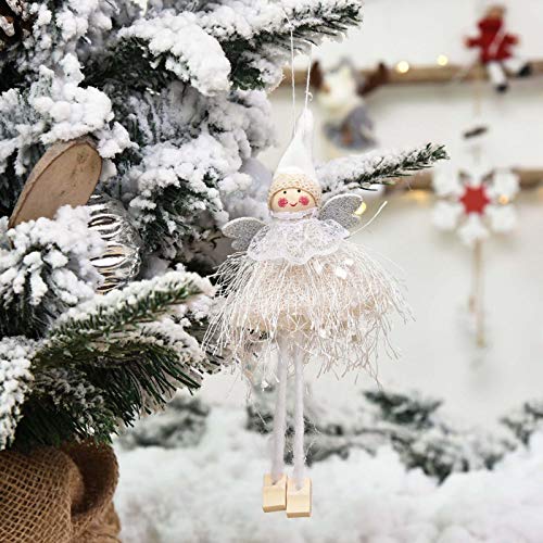 Weihnachtsbaum Anhänger Weihnachten Engel Anhänger Schneeflocken Baumschmuck Weihnachtsdekoration Weihnachten Set Weihnachtsanhänger Baumwollgarn Bastelset Christbaum Vintage Verzierung (D, One Size) von Generisch