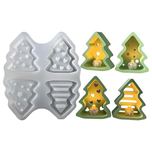 Weihnachtsbaumform, Silikonharzgusswerkzeug für handgefertigtes Kunsthandwerk mit robustem Design, kreativer Ornamentform für Seife, Kuchen, Gips, Hochzeit, Party, Wohndekorationen von Generisch