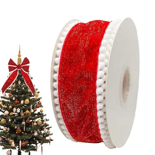 Weihnachtsbaumschleifen und -bänder | Weihnachtsband aus Samt - 2,5-Zoll-Baumschmuckband | Fuzzy-Schleifenband | Weihnachtshandwerk gemacht von Generisch