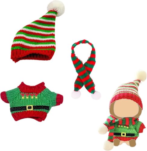 Weihnachtself - Themed Outfit Set für 17cm/6,7 Zoll Puppen, Rot Grün Weiß Strickmütze & Pullover Kleidung, Niedliche Stilvolle DIY Dress Up Zubehör Weihnachtself - Themed Outfit Set für 17cm/6,7 Zoll Puppen, Rot Grün Weiß Strickmütze & Pullover Kleidung, Niedliche Stilvolle DIY Dress Up Zubehör von Generisch