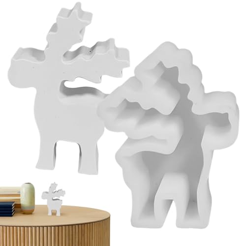 Weihnachtsform mit Hirschkerzen, Weihnachtsdekoration, Bastelform-Set, Harzform für Kerzenherstellung, handgefertigte Seifenform für Geschenke und Ornamente, Silikon-Rentier-Gießform für Wachs, Ton Weihnachtsform mit Hirschkerzen, Weihnachtsdekoration, Bastelform-Set, Harzform für Kerzenherstellung, handgefertigte Seifenform für Geschenke und Ornamente, Silikon-Rentier-Gießform für Wachs, Ton von Generisch