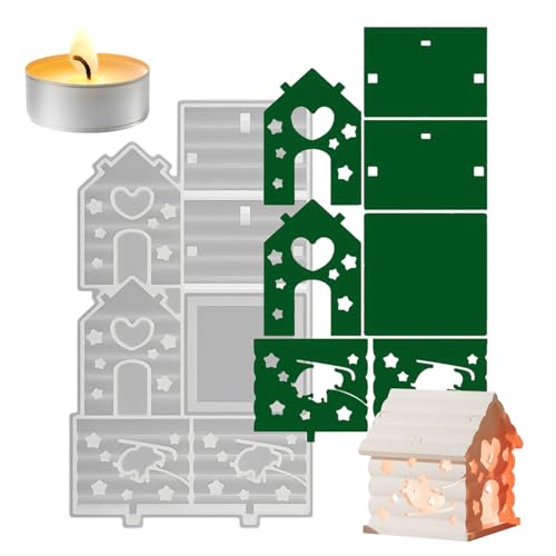 Weihnachtsformen,Haus Resin Gießformen Silikon | Nicht Klebende Nachtlampe Former Für Wachs Gips Ton Fondant - Schlafzimmer Arbeitszimmer Büro Fenster Feier Geburtstag von Generisch