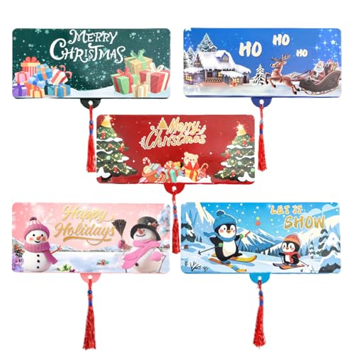 Weihnachtsgeldbrieftaschen und Umschläge | 5 Stück Geldkarten für Bargeldgeschenk | Weihnachtskassenumschläge | Festkartenhalter Organizer mit Quasten mit 10 Slots für Bargeld, Schecks, Karte von Generisch