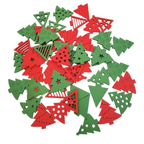 Weihnachtsholzhandwerk Für Kinder - 50 Stcs/Set Mini -Weihnachtsbäume, In Holz Mit Schneeflocken | Handwerkshandwerk Für Die P Schwer Zu Verformen, Hergestellt Aus Hochwertigem Naturhartygeschenke Von von Generisch