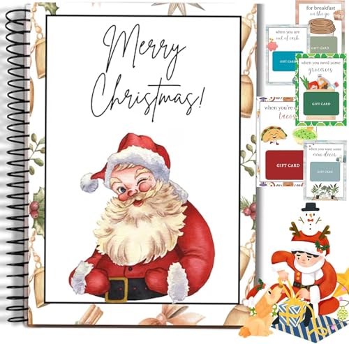 Weihnachtskartenbuch, DIY-Spirale, Überraschungen auf jeder Seite, gebundene Frohe Weihnachten, College, Survival-Kartenbuchhalter, Grußkartenhalter für College-Studenten, Abschlussfeier (Weiß-A) von Generisch