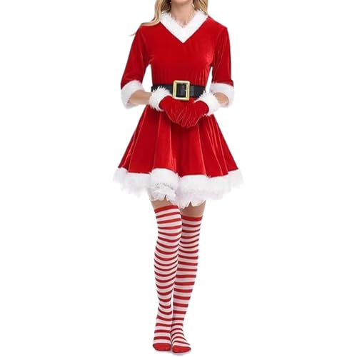 Weihnachtskostüm, Weihnachtsmannkleid, Cosplay-Outfit, weicher Samtstoff, Kunstbesatz, für Veranstaltungen im Freien, Ferienhausfotos, Familientreffen, Bühnenshow, 1 Stück Weihnachtskostüm, Weihnachtsmannkleid, Cosplay-Outfit, weicher Samtstoff, Kunstbesatz, für Veranstaltungen im Freien, Ferienhausfotos, Familientreffen, Bühnenshow, 1 Stück von Generisch