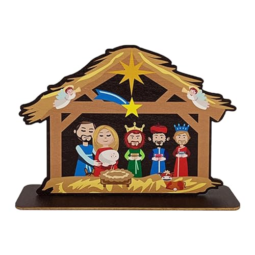 Weihnachtskrippen-Set aus – Holzfigur, Weihnachtskrippe, Exquisite Holzfigur, Bauernhaus, Krippe, Weihnachtsdekoration für Wohnzimmer Weihnachtskrippen-Set aus – Holzfigur, Weihnachtskrippe, Exquisite Holzfigur, Bauernhaus, Krippe, Weihnachtsdekoration für Wohnzimmer von Generisch