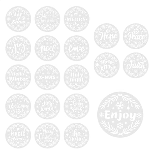 Weihnachtsschablonen | 20 x runde Weihnachtswörter Malerei Zeichenschablonen | Wintervorlage für Holzstoffe, , Malschablonen-Set für Grußkarten Weihnachtsschablonen | 20 x runde Weihnachtswörter Malerei Zeichenschablonen | Wintervorlage für Holzstoffe, , Malschablonen-Set für Grußkarten von Generisch
