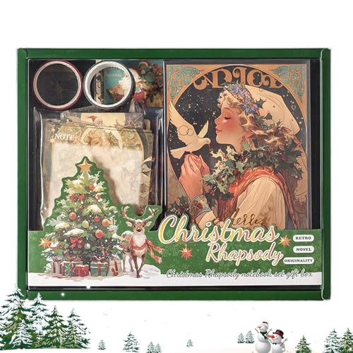 Weihnachtssticker Mit Notizbuch - Weihnachtliche Aufkleber Für Bastelarbeiten Mit Haftnotizen | Festliche Dekorset Für Tagebuch Zuhause Karte Dekoration von Generisch
