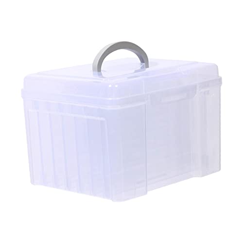 Weiße Foto-Organizer-Box mit Trennwänden, Aktenhalter mit 6 Trennwänden, großer Foto-Organizer, Grußkarten-Aufbewahrungsbox für Büro, Bilddisplay von Generisch
