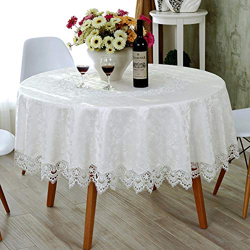 Weiße Spitzentischdecke, wasserdicht & waschbar, rechteckig, 140 x 200 cm, ideal für Esszimmer und Couchtisch, elegantes Design für Heimdekoration, perfekt für Partys und Veranstaltungen von Generisch